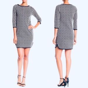 $118 Max Studio Jacquard Floral 3/4 Sleeve Dress